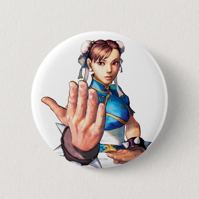 Chun-Li With Hand Up 2 Inch Round Button (Front)