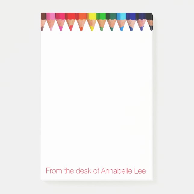 Chunky Coloured Pencils Post-it Notes (Front)