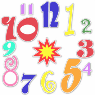 Chunky colourful quirky fun numbers 1 - 12