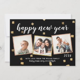 Chunky Confetti 3 Photo Cartes du Nouvel An
