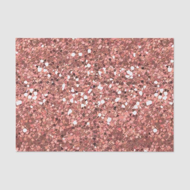 Chunky Confetti Glitter Sparkle Rose Gold Tissue Paper (Front)