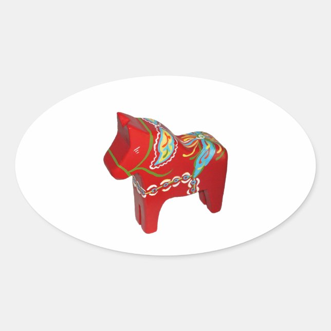 Chunky Dala Horse Oval Sticker (Front)