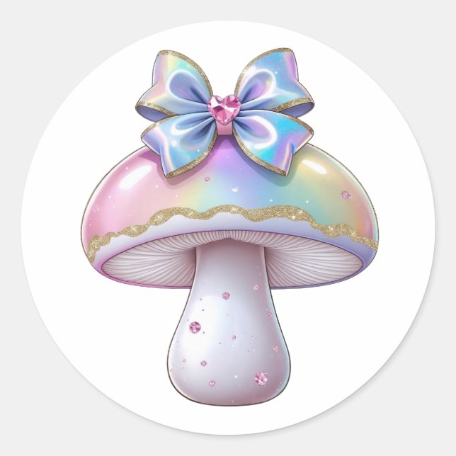 Chunky Mushroom Classic Round Sticker (Front)