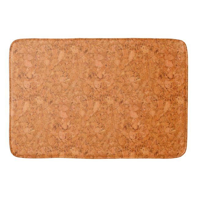 Chunky Natural Cork Wood Grain Look Bath Mat (Front)
