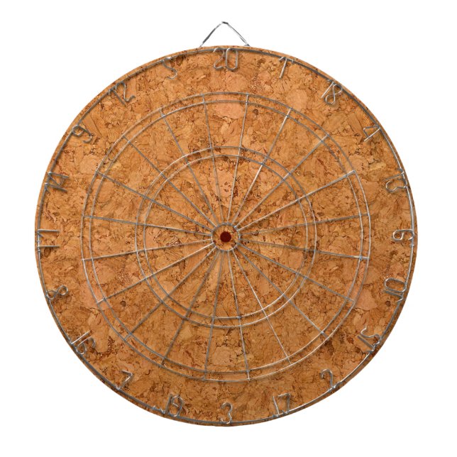 Chunky Natural Cork Wood Grain Look Dartboard (Front)