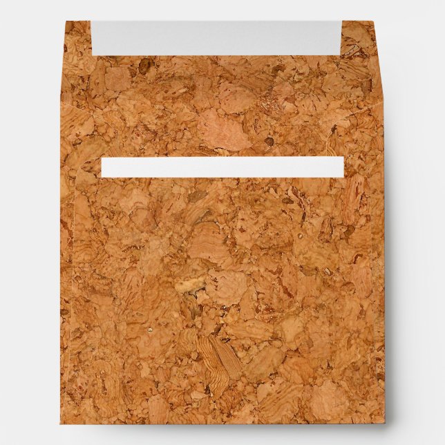 Chunky Natural Cork Wood Grain Look Envelope (Back (Bottom))