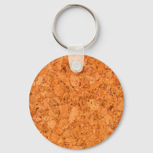 Chunky Natural Cork Wood Grain Look Keychain