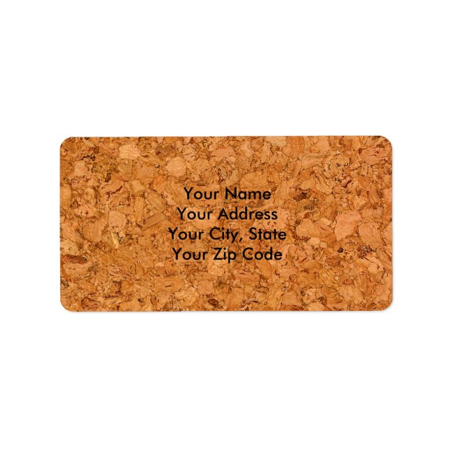 Chunky Natural Cork Wood Grain Look Label (Front)
