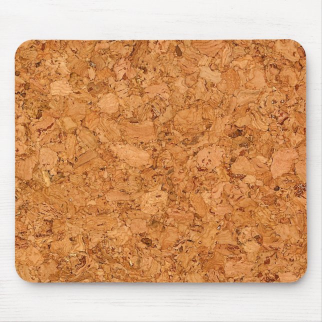 Chunky Natural Cork Wood Grain Look Mouse Pad (Front)