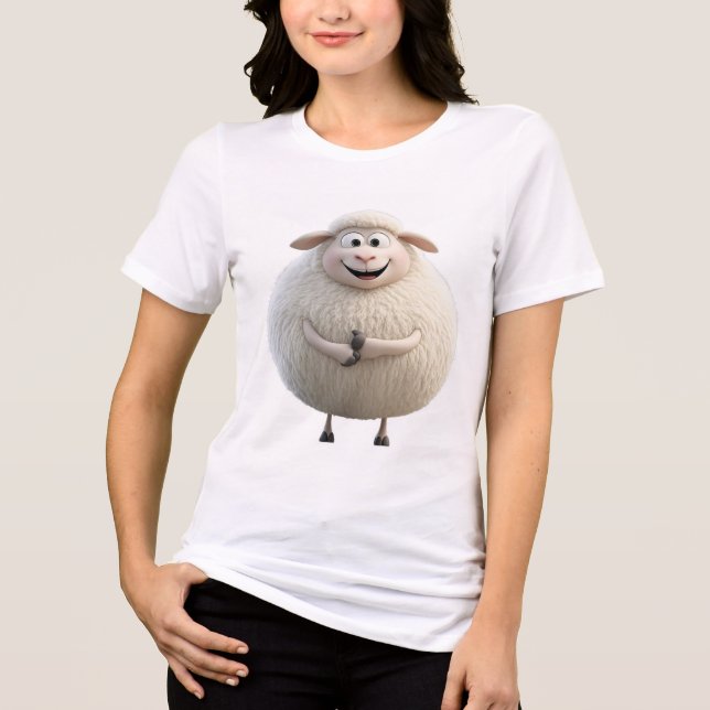 Chunky Round Sheep Tee | Cute Zodiac Goat Graphic  (Front)