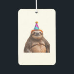 Chunky Sloth birthday party hat gift funny meme pr Air Freshener<br><div class="desc">Chunky Sloth birthday party hat gift funny meme prank Classic T-Shirt</div>