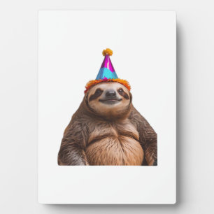 Chunky Sloth birthday party hat gift funny meme pr Plaque