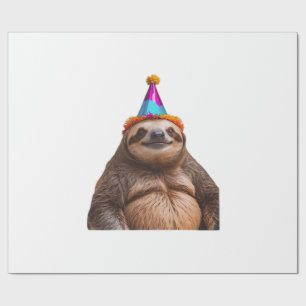 Chunky Sloth birthday party hat gift funny meme pr Wrapping Paper