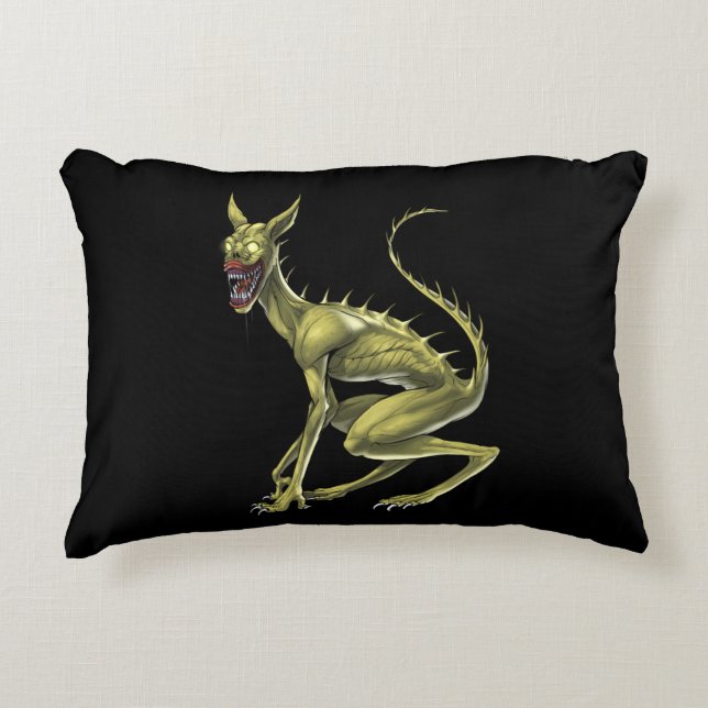 Chupacabra Cryptid Beast Accent Pillow (Front)