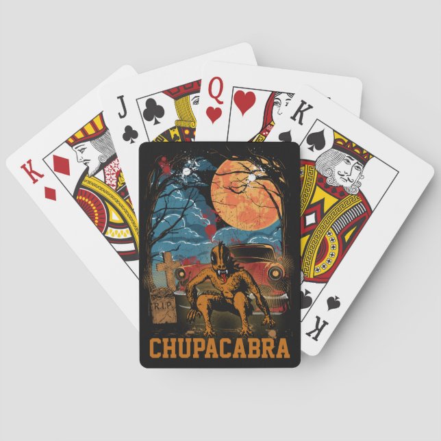 Chupacabra Cryptid Creature Customizable Text Playing Cards (Back)