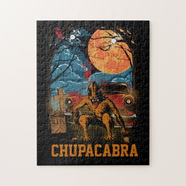 Chupacabra Cryptid Creature Customizable Text Post Jigsaw Puzzle (Vertical)