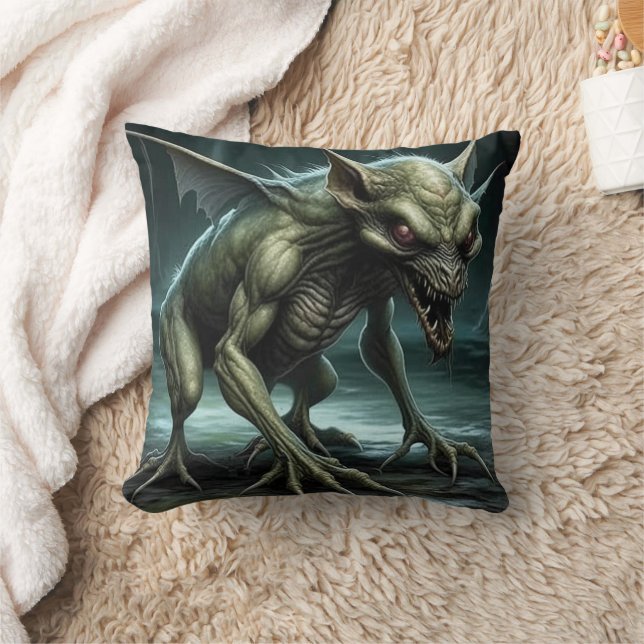 Chupacabra - Cryptid Monsters or Animals Throw Pillow (Blanket)
