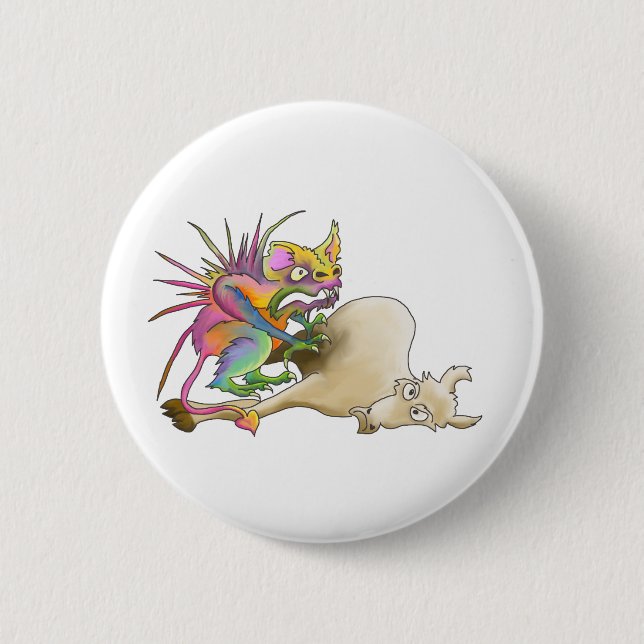 Chupacabra (Goat-sucker) 2 Inch Round Button (Front)