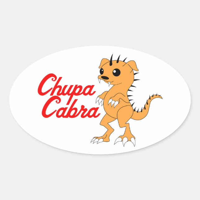 Chupacabra Oval Sticker (Front)