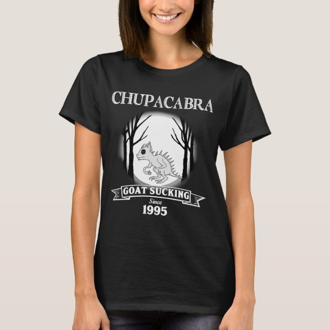 Chupacabra UFO aliens Halloween Cryptozoology T-Shirt (Front)