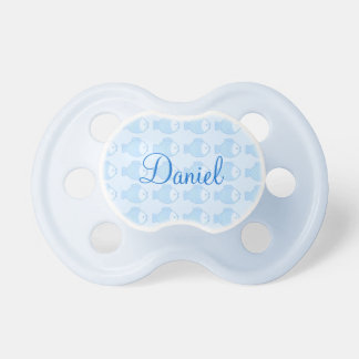 Chupete fish in the sea and blue bottom with name pacifier
