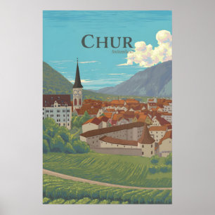 Chur Suisse Affiche de voyage