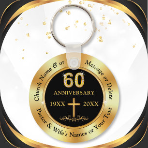 Church 60th Anniversary or 60th Anniversary Favors Keychain