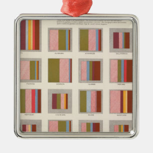 Church Accommodation, Statistical US Lithograph Metal Ornament