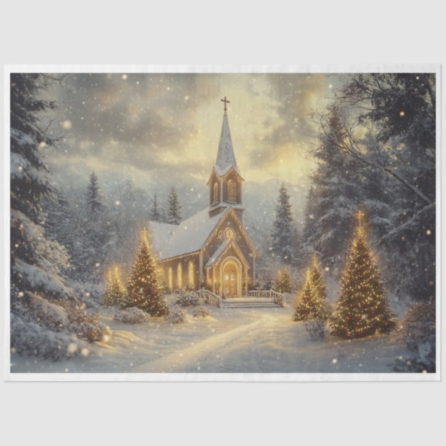 Church all Aglow Tissue Paper (Front)