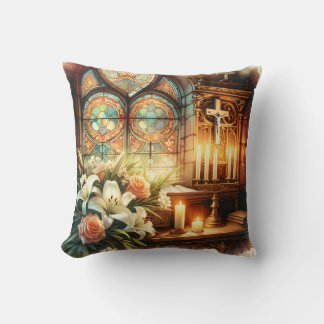 Church Altar Throw Pillow