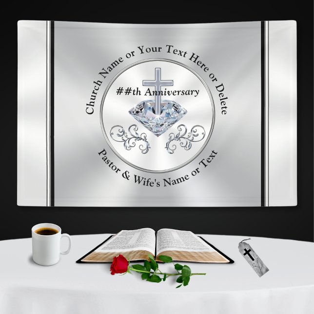 Church Anniversary Ideas Decorating Personalized Banner (Wall Decorations for Church Anniversary. Church Anniversary Banner. Pastor appreciation banner ideas)