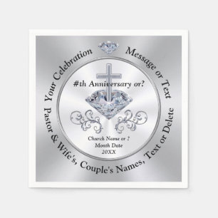 Church Anniversary Napkins, Pastor Appreciation,  Napkin