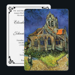 Church at Auvers by Vincent van Gogh Wedding Invitation<br><div class="desc">Easy to customize wedding invitation. Or change the wording to create a unique and custom invitation for any event of occasion. The Church at Auvers (1890) by Vincent van Gogh is a vintage post impressionism fine art religious painting featuring a woman walking along a path towards the village chapel with...</div>