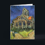 Church at Auvers-sur-Oise by Vincent van Gogh Card<br><div class="desc">Church at Auvers by Vincent van Gogh is a vintage fine art post impressionism architectural painting. An exterior view of a church with stained glass windows and a figure walking towards the Chapel along a cobblestone path. About the artist: Vincent Willem van Gogh (1853 -1890) was one of the most...</div>