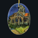 Church at Auvers-sur-Oise by Vincent van Gogh Ceramic Ornament<br><div class="desc">Church at Auvers by Vincent van Gogh is a vintage fine art post impressionism architectural painting. An exterior view of a church with stained glass windows and a figure walking towards the Chapel along a cobblestone path. About the artist: Vincent Willem van Gogh (1853 -1890) was one of the most...</div>