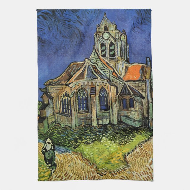 Church at Auvers-sur-Oise by Vincent van Gogh Kitchen Towel (Vertical)