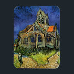 Church at Auvers-sur-Oise by Vincent van Gogh Magnet<br><div class="desc">Church at Auvers by Vincent van Gogh is a vintage fine art post impressionism architectural painting. An exterior view of a church with stained glass windows and a figure walking toward the Chapel along a cobblestone path. About the artist: Vincent Willem van Gogh (1853 -1890) was one of the most...</div>