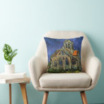 Church at Auvers-sur-Oise by Vincent van Gogh Throw Pillow<br><div class="desc">Church at Auvers by Vincent van Gogh is a vintage fine art post impressionism architectural painting. An exterior view of a church with stained glass windows and a figure walking towards the Chapel along a cobblestone path. About the artist: Vincent Willem van Gogh (1853 -1890) was one of the most...</div>