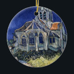 Church Auvers Sur Oise painting Vincent van Gogh Ceramic Ornament<br><div class="desc">Church At Auvers Sur Oise by Van Gogh, painting, 1890, oil on canvas Van Gogh described this painting in a letter to his sister Wilhelmina on 5 June 1890: I have a larger picture of the village church — an effect in which the building appears to be violet-hued against a...</div>