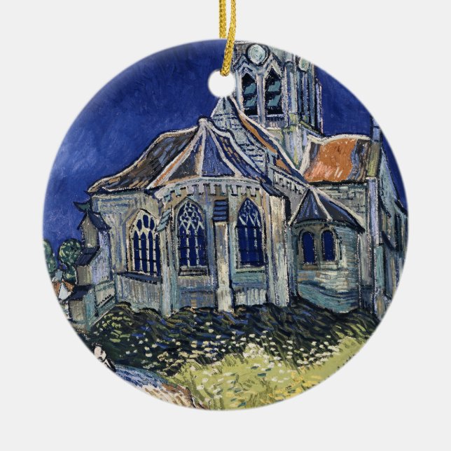 Church Auvers Sur Oise painting Vincent van Gogh Ceramic Ornament (Front)