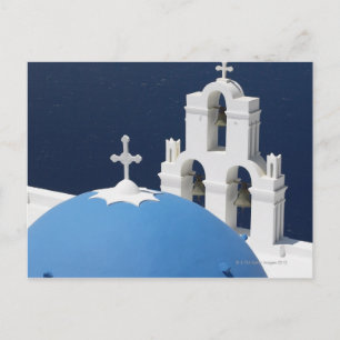 Church bells and crosses by dome in Greece Postcard
