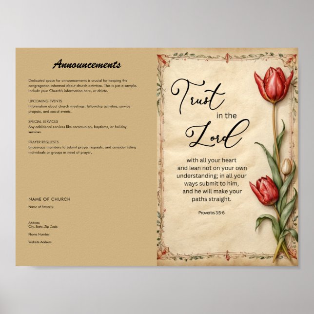 Church Bulletin for Download and Print (Front)