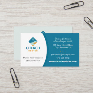 Church Business Card with Christian Cross Design