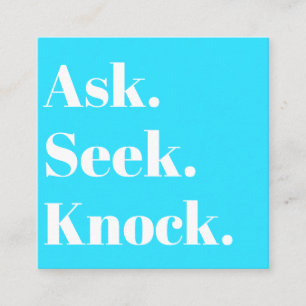 Church Business QR code Promotional Blue Square Business Card