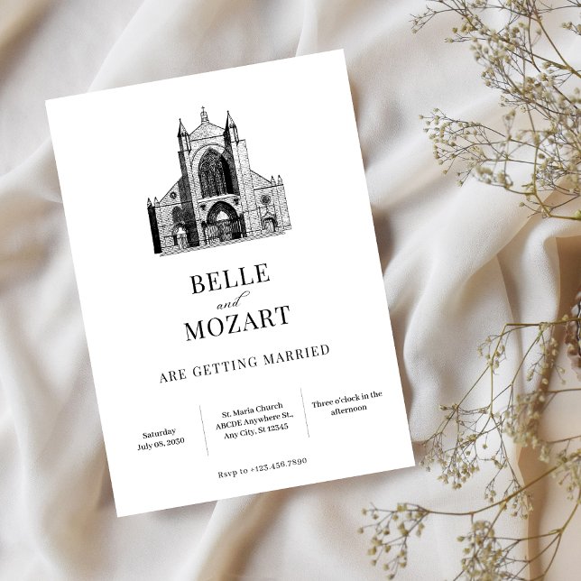 Church Cathedral minimalist wedding  Invitation (Creator Uploaded)