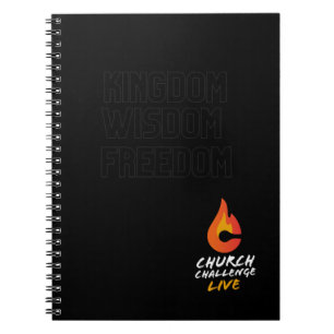 Church Challenge KINGDOM WISDOM FREEDOM Flame Notebook