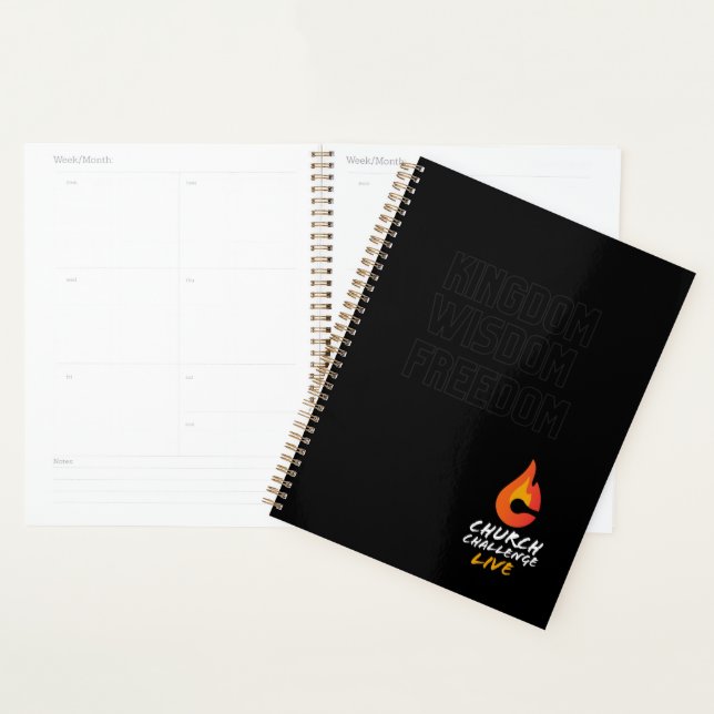 Church Challenge KINGDOM WISDOM FREEDOM Flame Planner (Display)