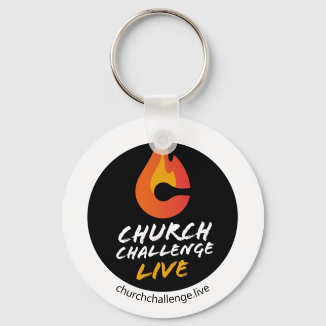 Church Challenge Orange Flame Keychain (Front)