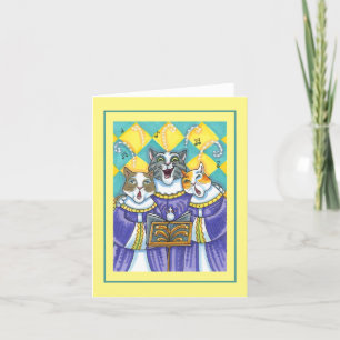 CHURCH CHOIR CATS & MOUSE SINGING XMAS CAROL Blank Card