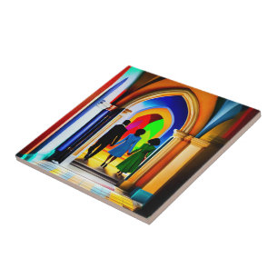 "Church" Christian Art Ceramic Tile